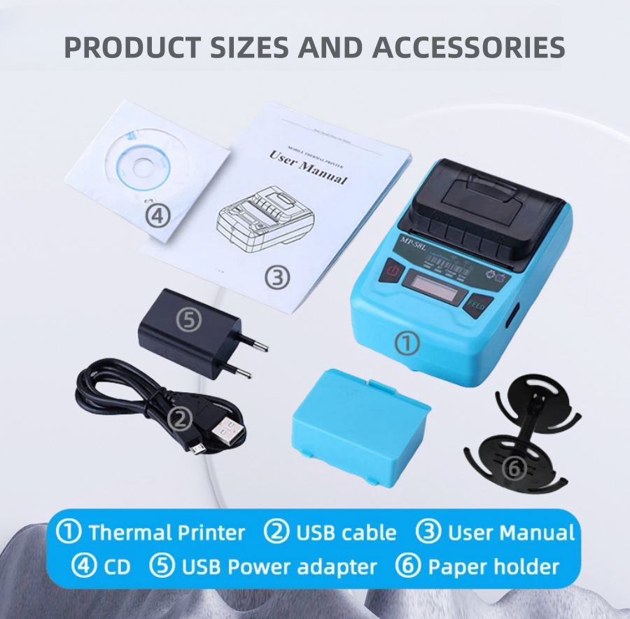 Portable Small Mini Thermal Food BT Mobile Label Printer Machine Stickers Labels For Sticker Supermarket Shelf Label Printer