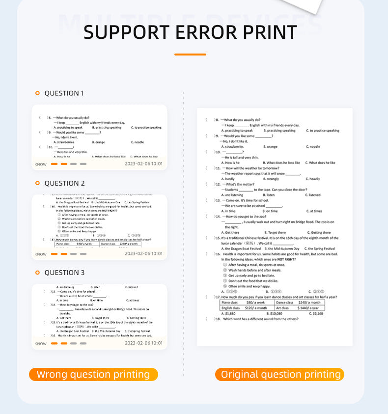 Portable Printers Wireless for Travel, Inkless Thermal Printer, Bluetooth Mobile Compact Printer Support 8.5" X 11" US Letter & A4 Size, Compatible with iPhone Android Laptop for Home Car Office