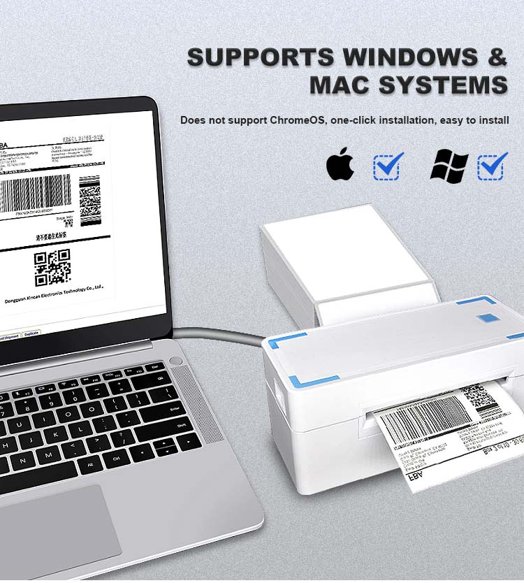 Bluetooth Thermal Shipping Label Printer, Wireless 4x6 Shipping Label Printer for Shipping Packages, Support Android, iPhone and Windows Mac, Widely Used for Amazon, Ebay, Shopify