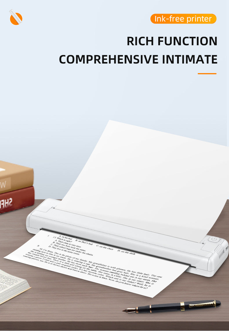 Portable Printers Wireless for Travel, Inkless Thermal Printer, Bluetooth Mobile Compact Printer Support 8.5" X 11" US Letter & A4 Size, Compatible with iPhone Android Laptop for Home Car Office