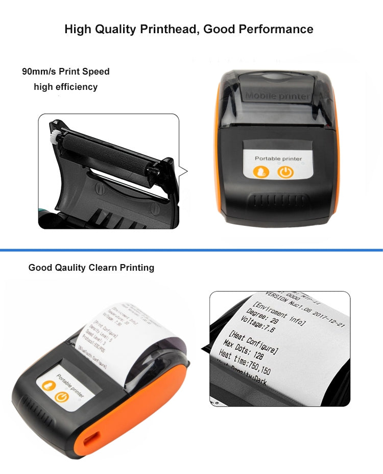 Portable Receipt Printer PT-210 BT Thermal Machine Wireless Hand Receipt Printer Without Ink For Android And IOS