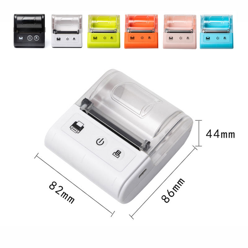 Small Wireless Blue tooth Printer Portable White Thermal Receipt Printer 58mm Mobile Thermal Printer Pocket Inkless