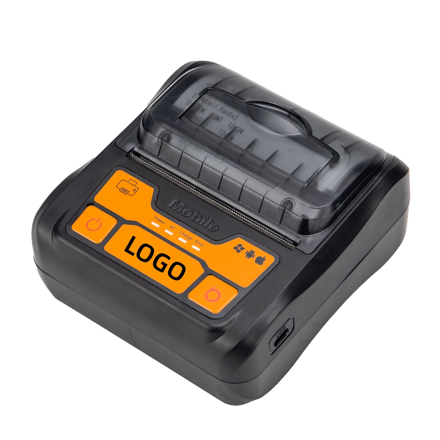 Portable Wireless 80mm POS Printer, Mobile Thermal Receipts Printer, USB & Bluetooth Connection, Compatible with Android and iOS /Windows