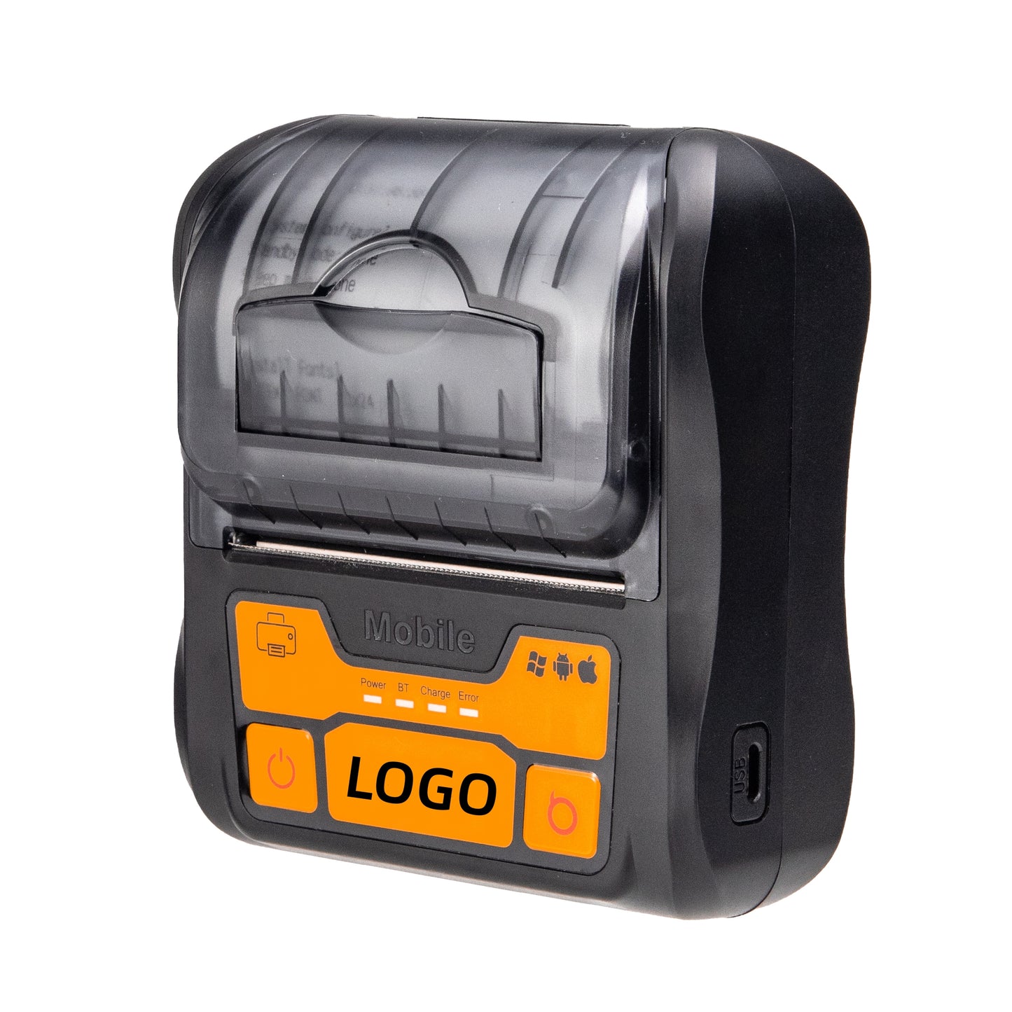Portable Wireless 80mm POS Printer, Mobile Thermal Receipts Printer, USB & Bluetooth Connection, Compatible with Android and iOS /Windows