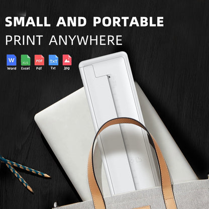 Portable Printers Wireless for Travel, Inkless Thermal Printer, Bluetooth Mobile Compact Printer Support 8.5" X 11" US Letter & A4 Size, Compatible with iPhone Android Laptop for Home Car Office