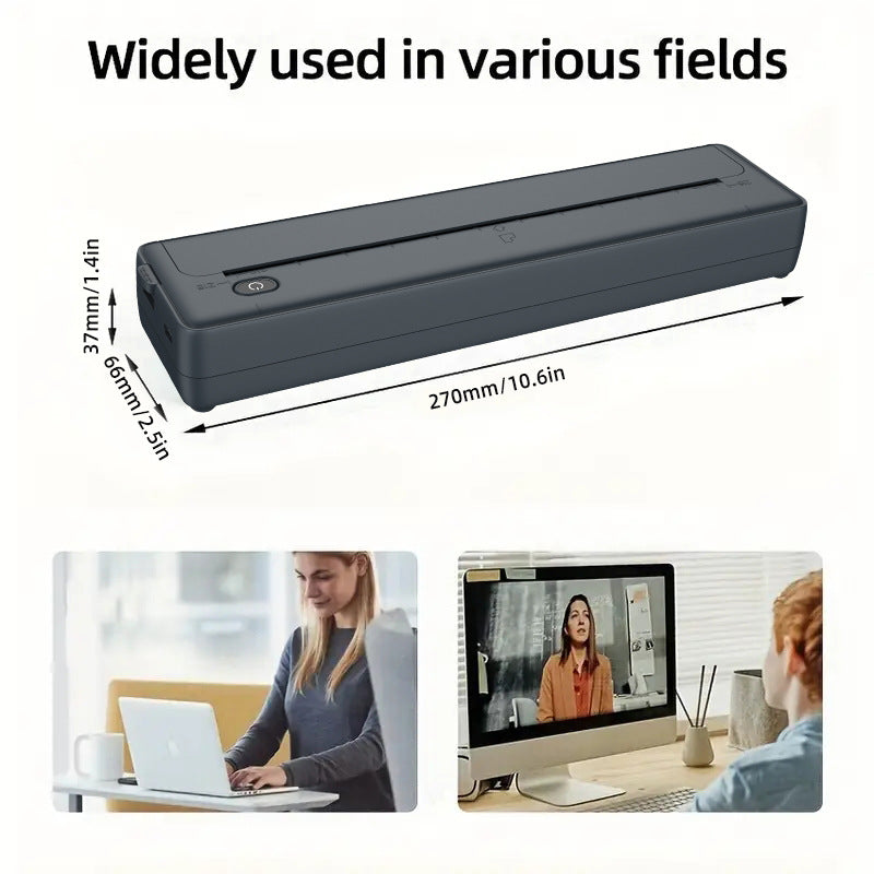 Portable Printers Wireless for Travel, Inkless Thermal Printer, Bluetooth Mobile Compact Printer Support 8.5" X 11" US Letter & A4 Size, Compatible with iPhone Android Laptop for Home Car Office