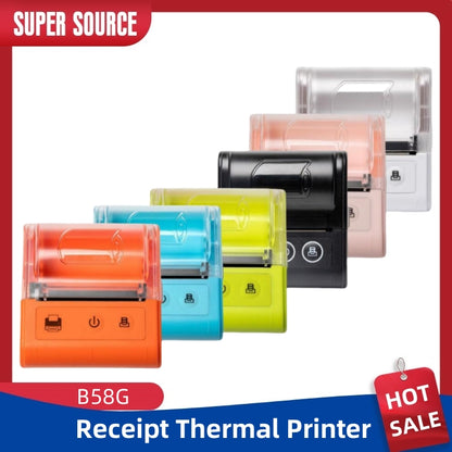 Small Wireless Blue tooth Printer Portable White Thermal Receipt Printer 58mm Mobile Thermal Printer Pocket Inkless
