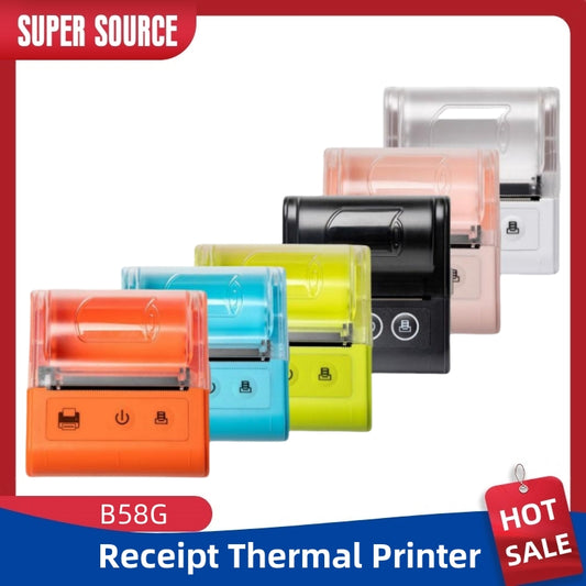 Small Wireless Blue tooth Printer Portable White Thermal Receipt Printer 58mm Mobile Thermal Printer Pocket Inkless