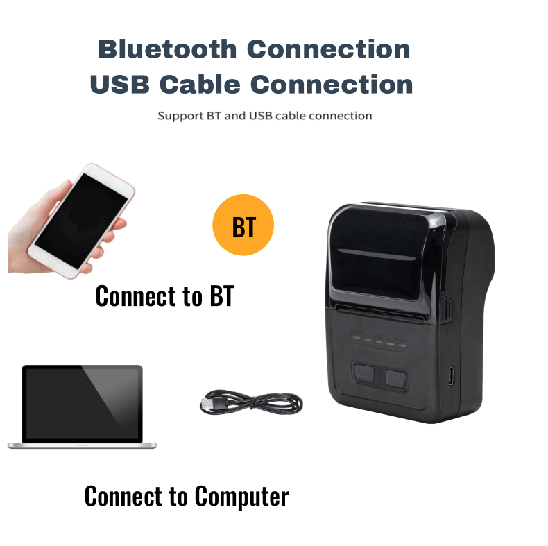 New Model 58mm Thermal Best Seller Wireless 2inch Handheld Barcode Printer For Usb And Bluetooth All-in-one Printers