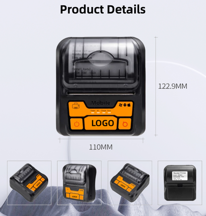 Portable Wireless 80mm POS Printer, Mobile Thermal Receipts Printer, USB & Bluetooth Connection, Compatible with Android and iOS /Windows