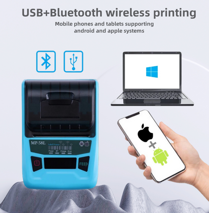 Portable Small Mini Thermal Food BT Mobile Label Printer Machine Stickers Labels For Sticker Supermarket Shelf Label Printer