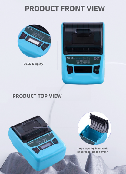 Portable Small Mini Thermal Food BT Mobile Label Printer Machine Stickers Labels For Sticker Supermarket Shelf Label Printer
