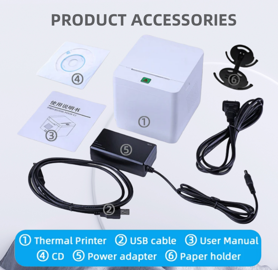 High Quality OEM Thermal Sticker Blue tooth Printer Pos Machine 58mm Pos Thermal Receipt Printer Support Cashbox Interfaces