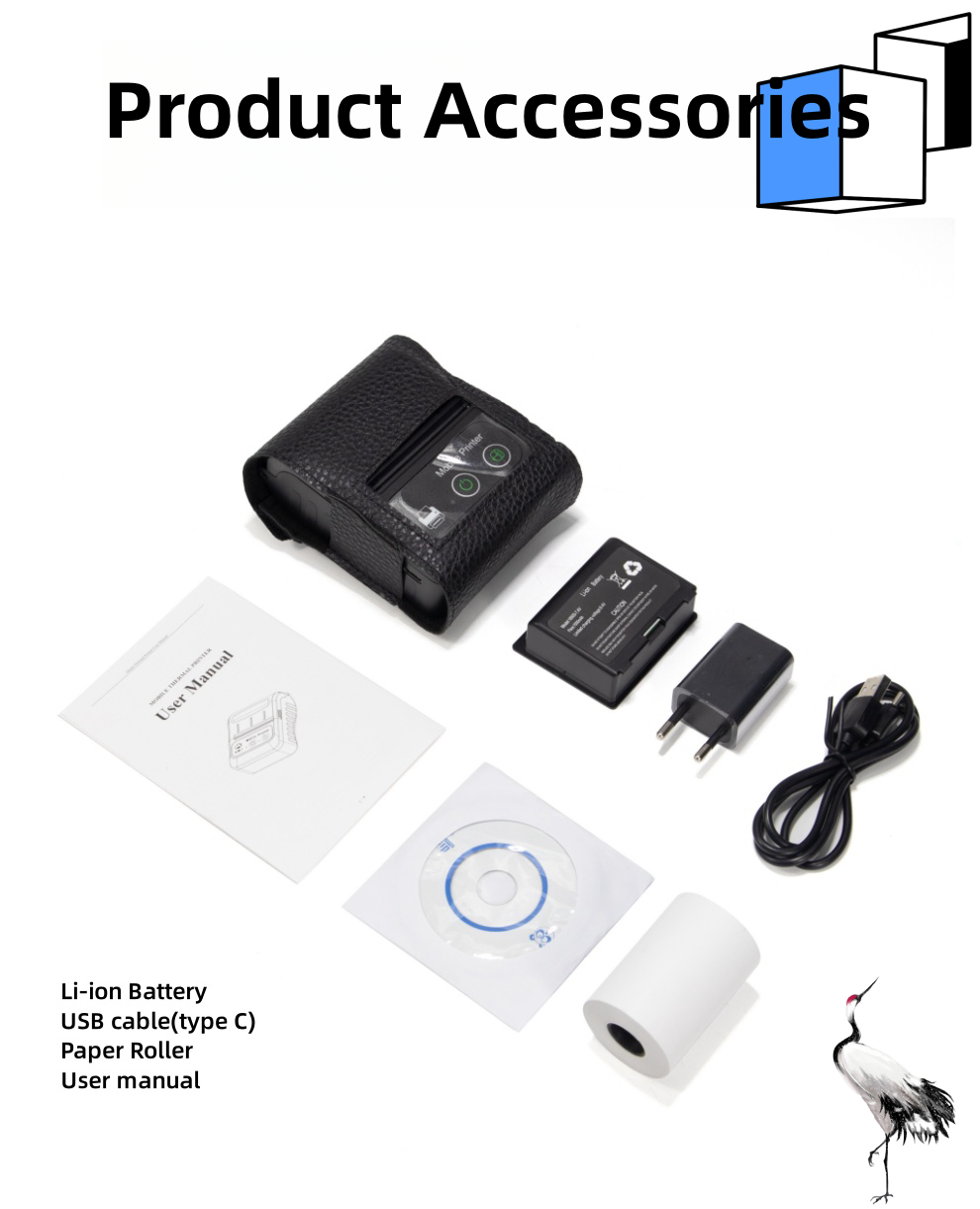 Small Mini Pocket Printer 58mm Receipt Wireless Portable Photo Thermal Printer BT For Mobile Phone