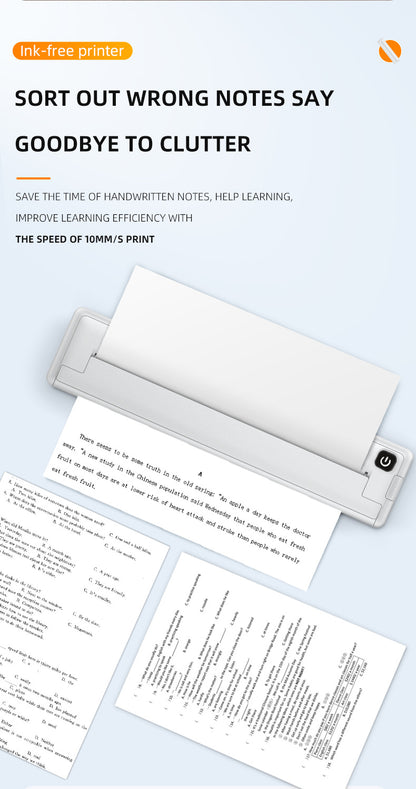 Portable Printers Wireless for Travel, Inkless Thermal Printer, Bluetooth Mobile Compact Printer Support 8.5" X 11" US Letter & A4 Size, Compatible with iPhone Android Laptop for Home Car Office