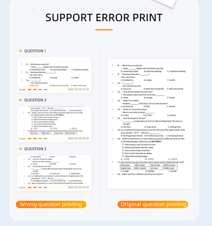 Portable Printers Wireless for Travel, Inkless Thermal Printer, Bluetooth Mobile Compact Printer Support 8.5" X 11" US Letter & A4 Size, Compatible with iPhone Android Laptop for Home Car Office