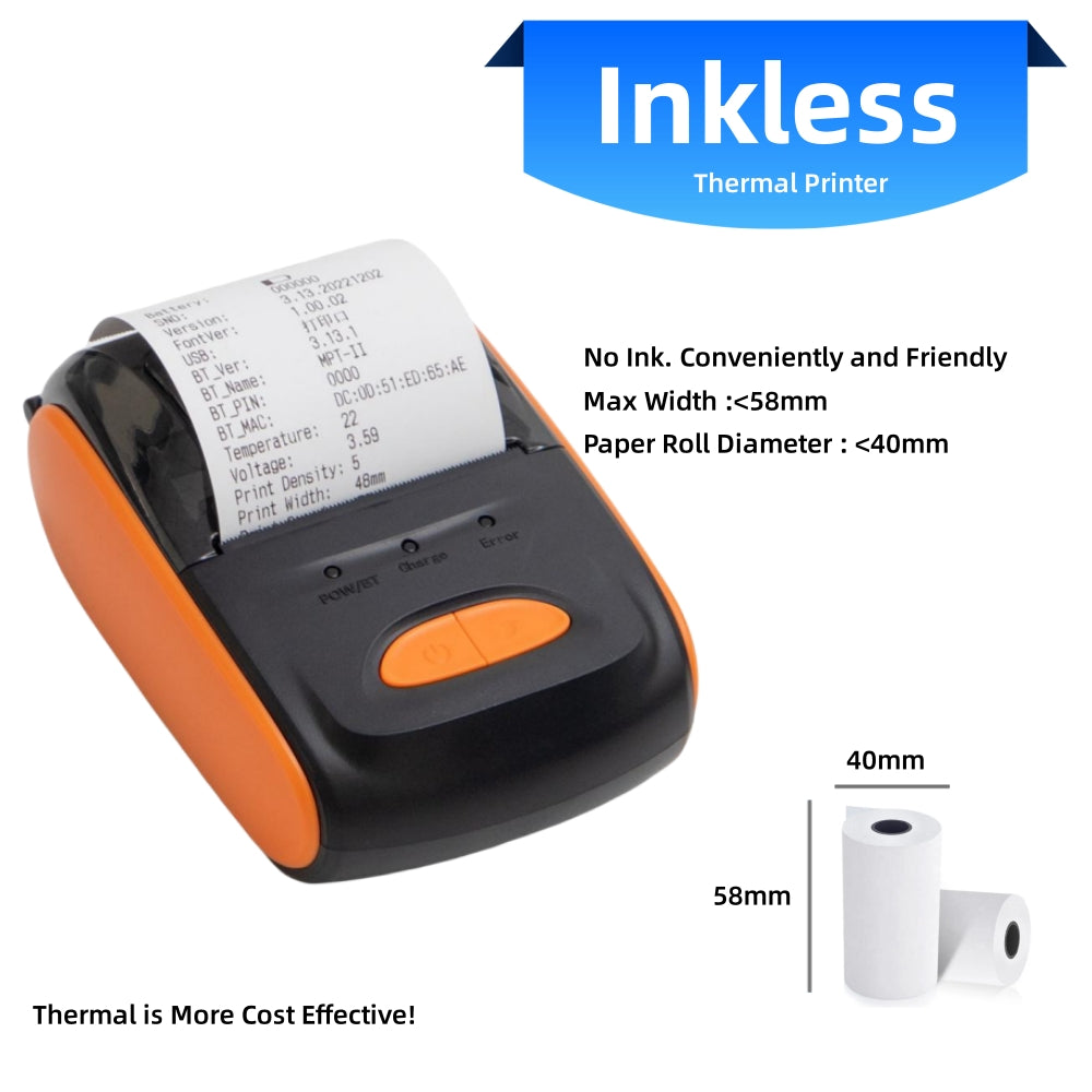 Mini Mobile Thermal Receipt Printer 58mm Thermal Pos Machine Pocket Printer For Mobile Phone