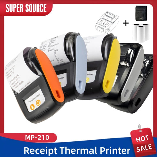 Portable Receipt Printer PT-210 BT Thermal Machine Wireless Hand Receipt Printer Without Ink For Android And IOS