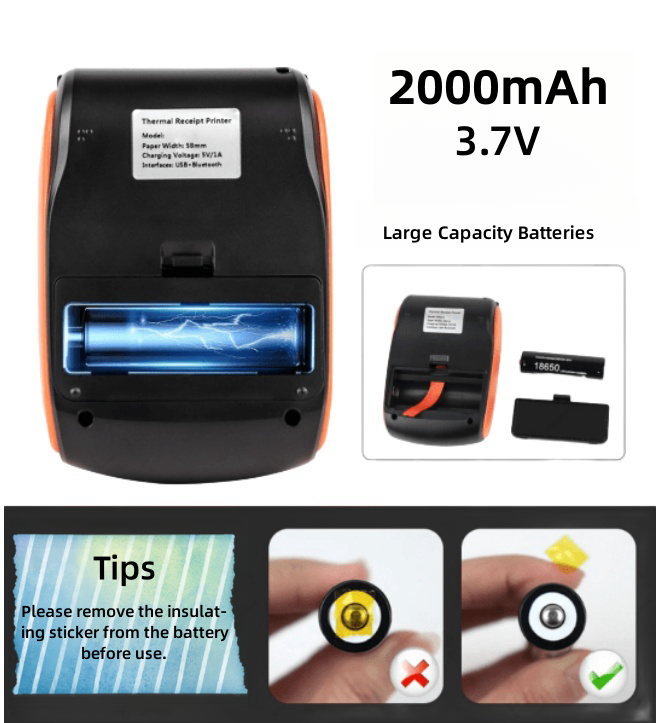 Mini Mobile Thermal Receipt Printer 58mm Thermal Pos Machine Pocket Printer For Mobile Phone