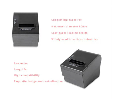 POS Printer, 80mm Thermal Receipt Printer, Restaurant Kitchen Printer with Auto Cutter, USB Interface