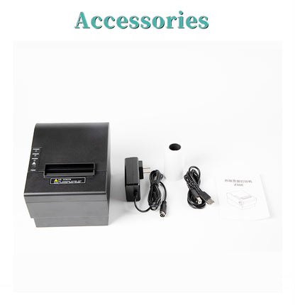 POS Printer, 80mm Thermal Receipt Printer, Restaurant Kitchen Printer with Auto Cutter, USB Interface