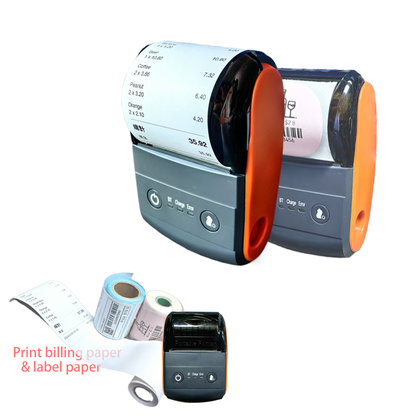 Bluetooth Thermal Receipt Printer, 58mm Thermal Shipping Label Printer, Portable Cordless Label Maker Machine for Office Retail Store Restaurant