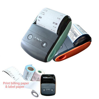 Bluetooth Thermal Receipt Printer, 58mm Thermal Shipping Label Printer, Portable Cordless Label Maker Machine for Office Retail Store Restaurant