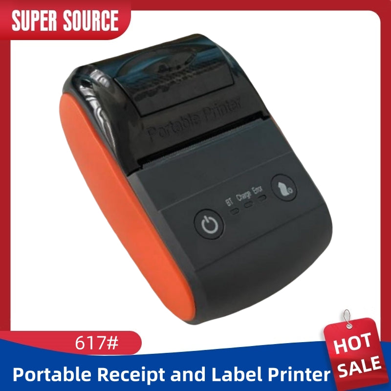 Bluetooth Thermal Receipt Printer, 58mm Thermal Shipping Label Printer, Portable Cordless Label Maker Machine for Office Retail Store Restaurant