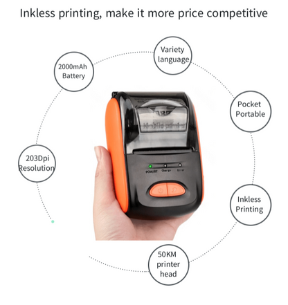 Mini Mobile Thermal Receipt Printer 58mm Thermal Pos Machine Pocket Printer For Mobile Phone