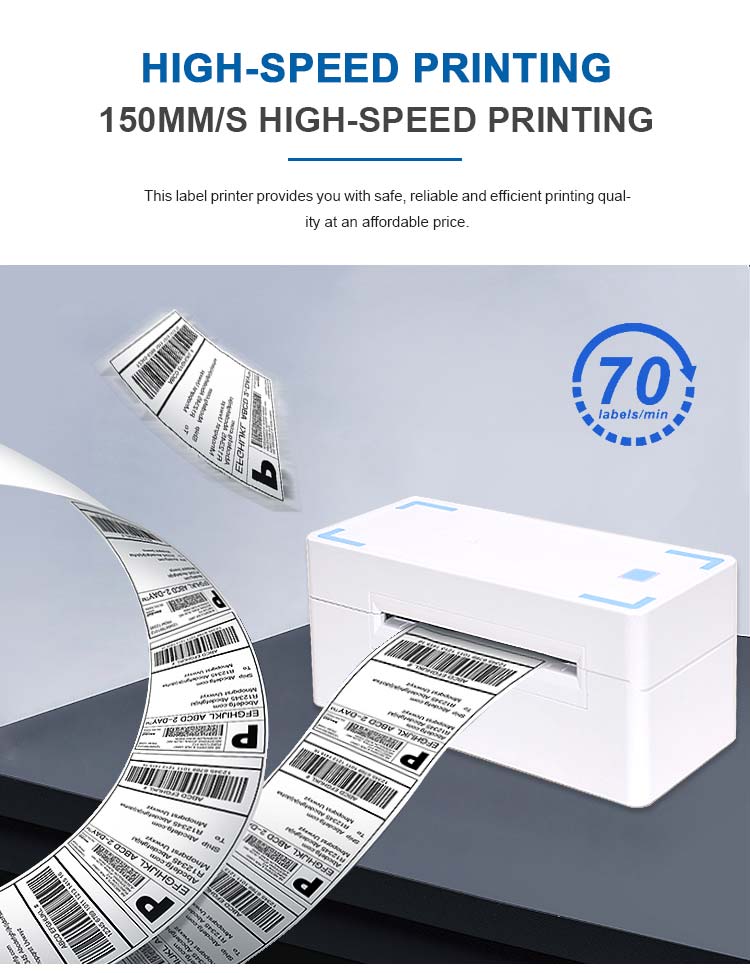 Bluetooth Thermal Shipping Label Printer, Wireless 4x6 Shipping Label Printer for Shipping Packages, Support Android, iPhone and Windows Mac, Widely Used for Amazon, Ebay, Shopify