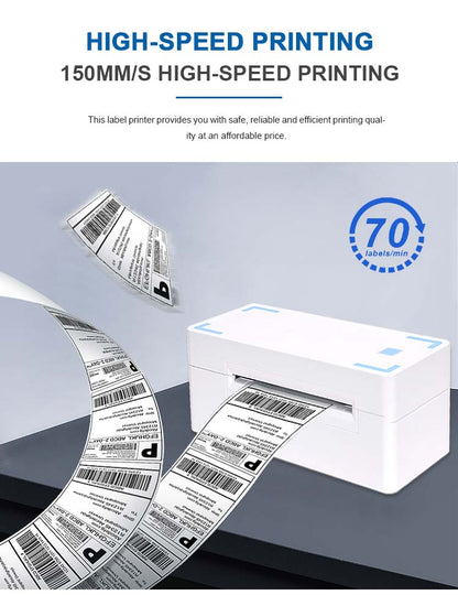 Bluetooth Thermal Shipping Label Printer, Wireless 4x6 Shipping Label Printer for Shipping Packages, Support Android, iPhone and Windows Mac, Widely Used for Amazon, Ebay, Shopify