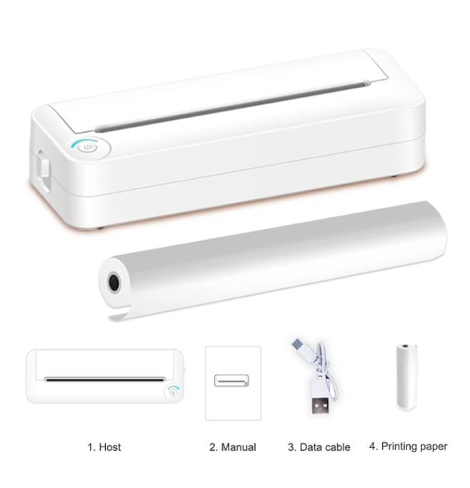 Cheap Hot Sale A4 Portable Mini Thermal Printer Wireless BT Fit w/OS Android Mobile Photo Printer 210mm Paper USB Rechargeable