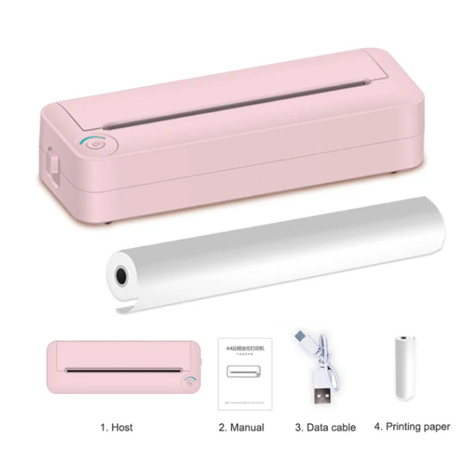 Cheap Hot Sale A4 Portable Mini Thermal Printer Wireless BT Fit w/OS Android Mobile Photo Printer 210mm Paper USB Rechargeable