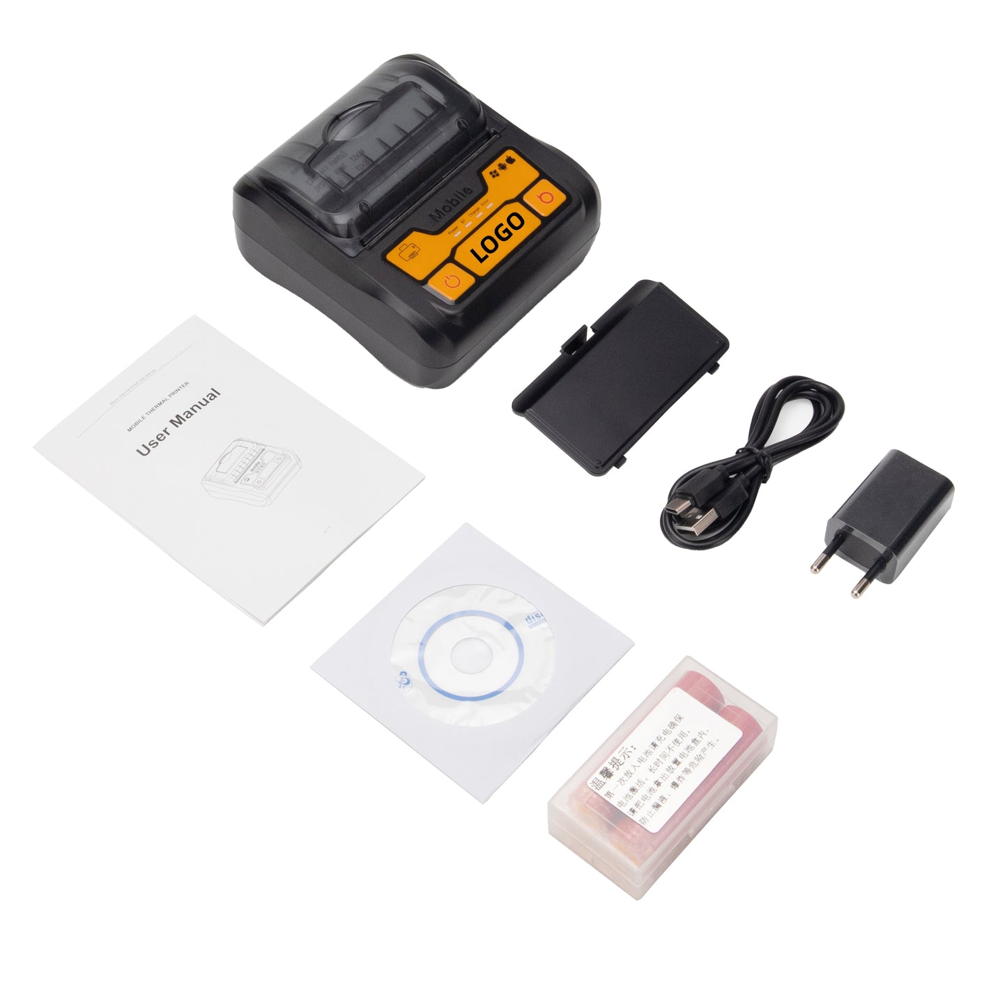 Portable Wireless 80mm POS Printer, Mobile Thermal Receipts Printer, USB & Bluetooth Connection, Compatible with Android and iOS /Windows