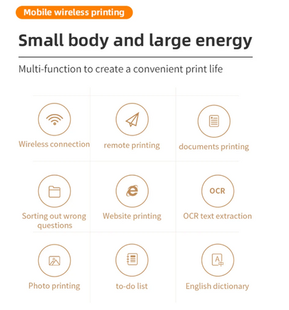 Cheap Hot Sale A4 Portable Mini Thermal Printer Wireless BT Fit w/OS Android Mobile Photo Printer 210mm Paper USB Rechargeable