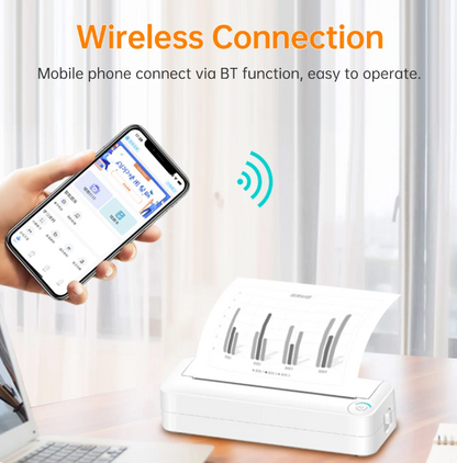 Cheap Hot Sale A4 Portable Mini Thermal Printer Wireless BT Fit w/OS Android Mobile Photo Printer 210mm Paper USB Rechargeable