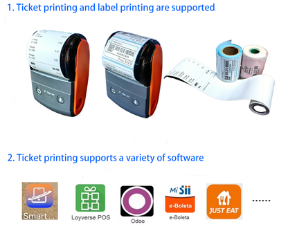 Bluetooth Thermal Receipt Printer, 58mm Thermal Shipping Label Printer, Portable Cordless Label Maker Machine for Office Retail Store Restaurant