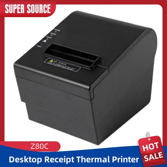 POS Printer, 80mm Thermal Receipt Printer, Restaurant Kitchen Printer with Auto Cutter, USB Interface