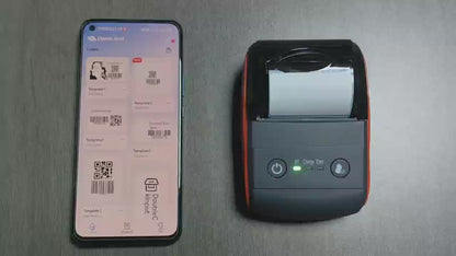 Bluetooth Thermal Receipt Printer, 58mm Thermal Shipping Label Printer, Portable Cordless Label Maker Machine for Office Retail Store Restaurant